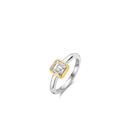 Gold Plated Solitaire Zirconia Ring