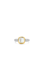 Yellow Plated Mother of Pearl Ring with Smooth Bezel