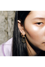 Chunky Yellow Plated Fluted Hoops