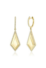 14K Yellow Gold Geometric Cut Diamond Dangle Earrings, D: 0.33ct