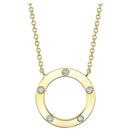 14K Y/G Diamond Circle Necklace