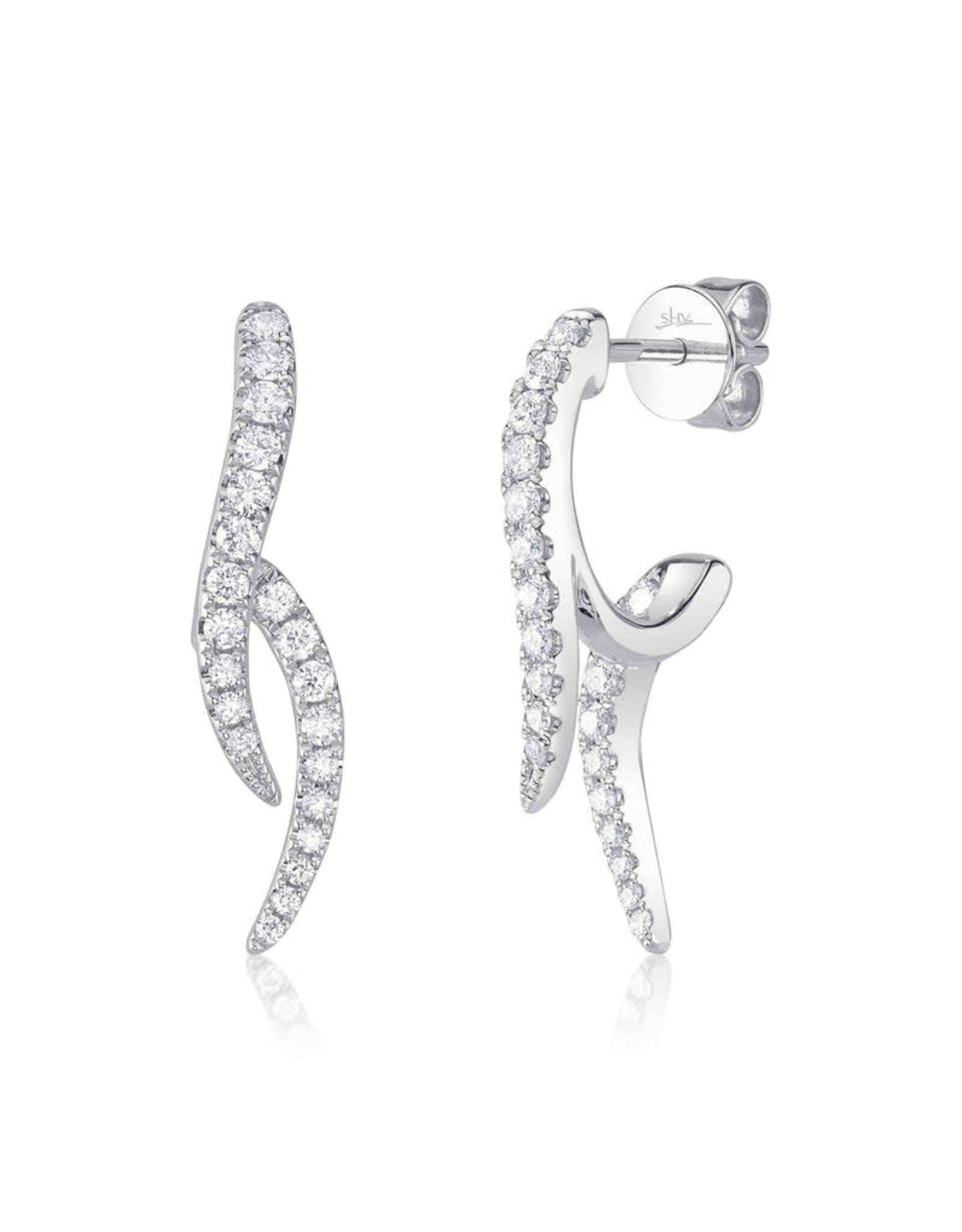 14K White Gold Diamond Fashion Earrings, D: 0.44ct