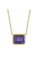 14K Yellow Gold East-West Amethyst Necklace, AM: 1.40ct