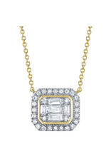 14K Yellow Gold Diamond Baguette Necklace, D: 0.41ct