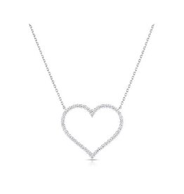 14K W/G Diamond Heart Cutout Necklace