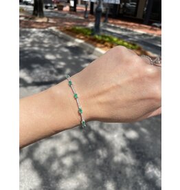 14K W/G Emerald and Diamond Tennis Bracelet