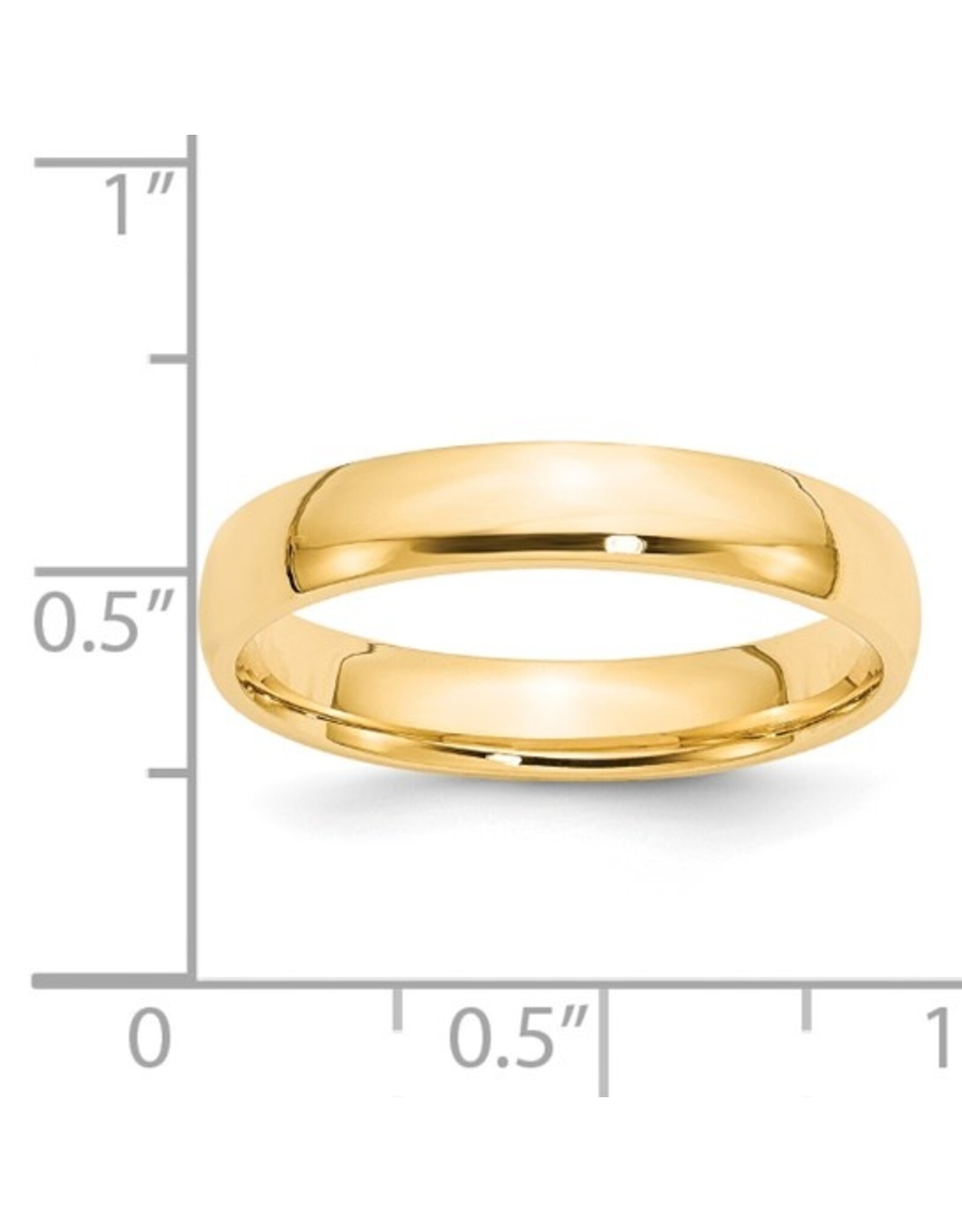 14K Yellow Gold High Polish Wedding Band, 4mm, Size 9