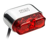 Schmidt SON Taillight, Fender mount, Polished with red lens, 50-60mm wide fenders
