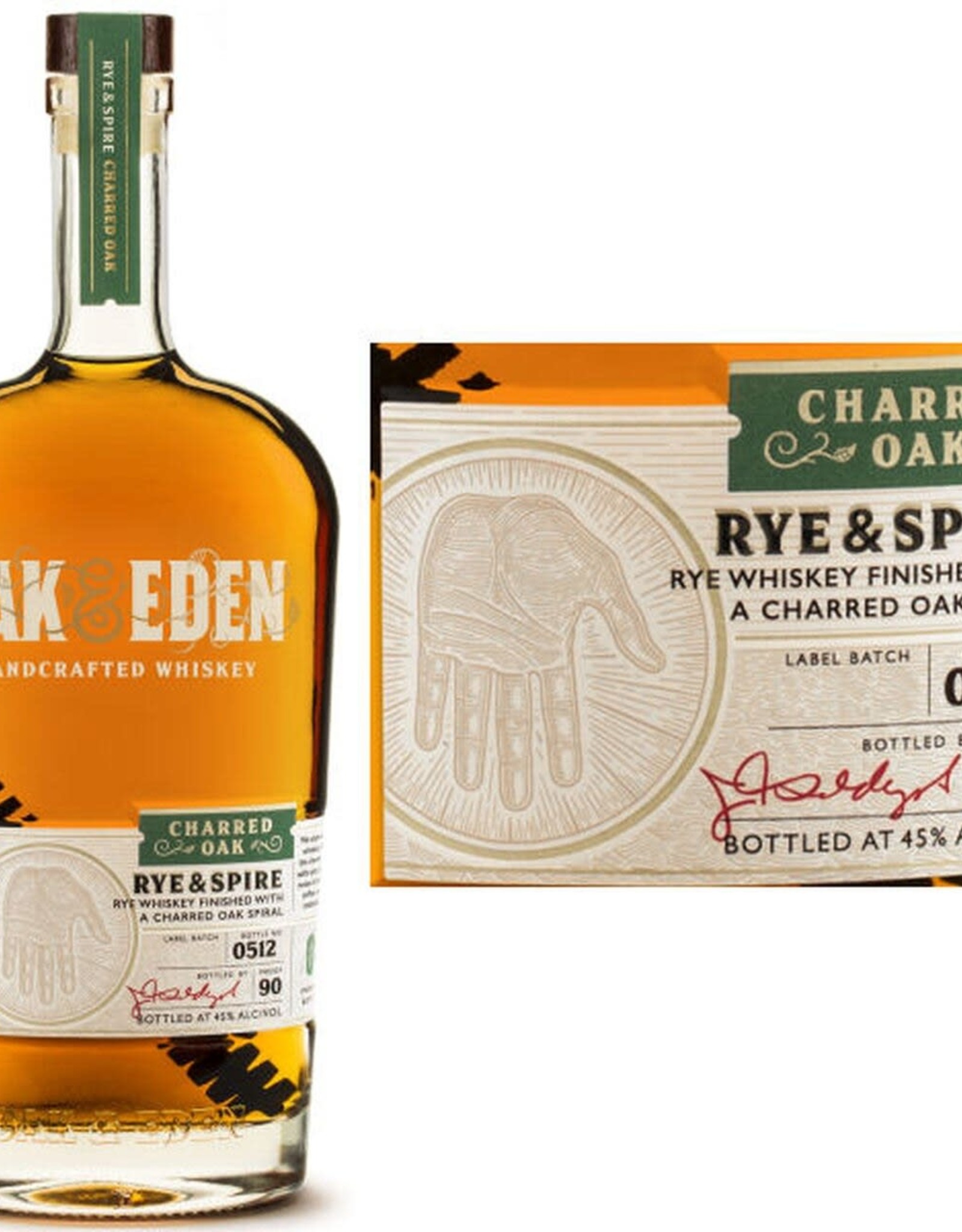 Oak & Eden Oak & Eden Charred Oak Rye & Spire  Whiskey 750 ml