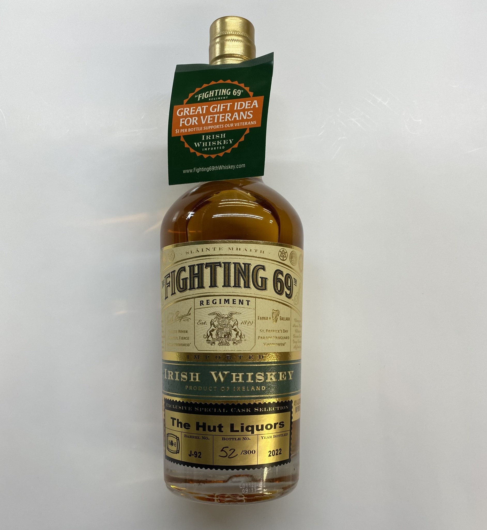 Fighting 69th Irish Whiskey Wooden Toasting Box without bottle of