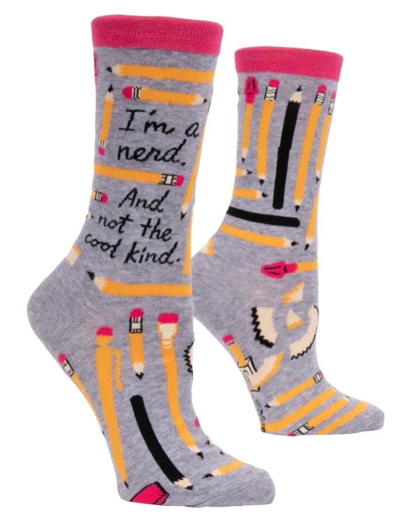 Blue Q I'm A Nerd and Not the Cool Kind Women's Crew Socks