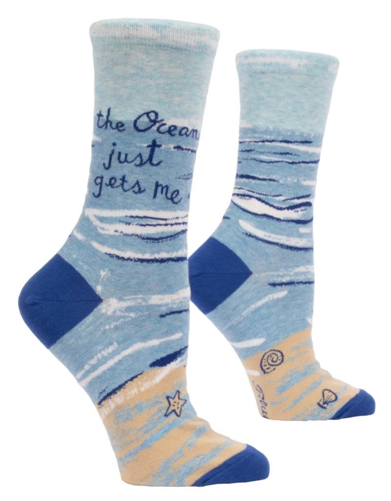 Blue Q Ocean Gets Me Women's Crew Socks