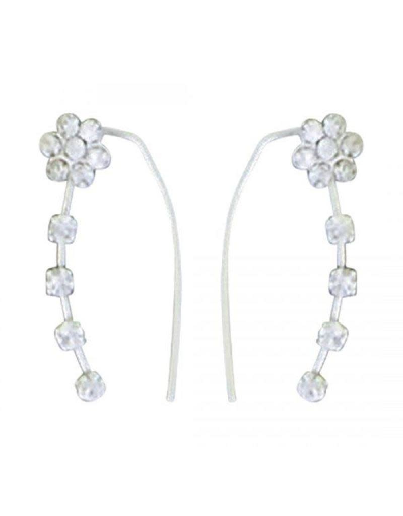 Acomo Jewelry CZ Flower Ear Climber