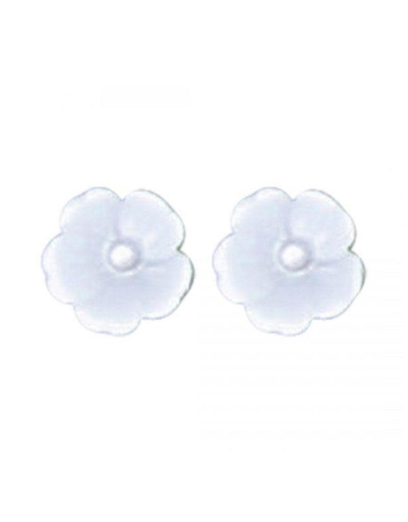 Acomo Jewelry Small Carved Shell Flower Stud