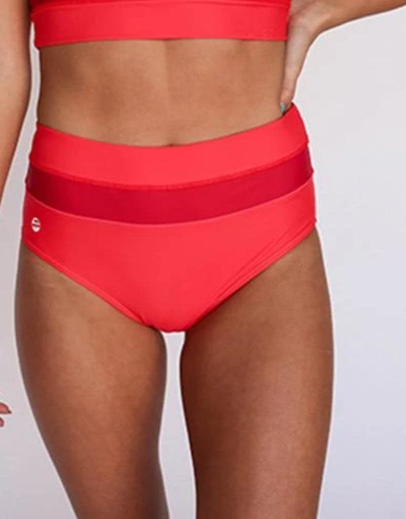 nani Swimwear Red Poppy Color Block Swim Bottom