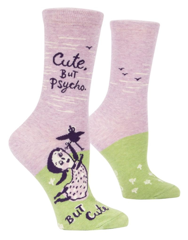 Blue Q Cute, But Psycho Women's Crew Socks