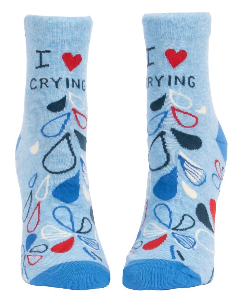 Blue Q I Heart Crying Ankle Socks