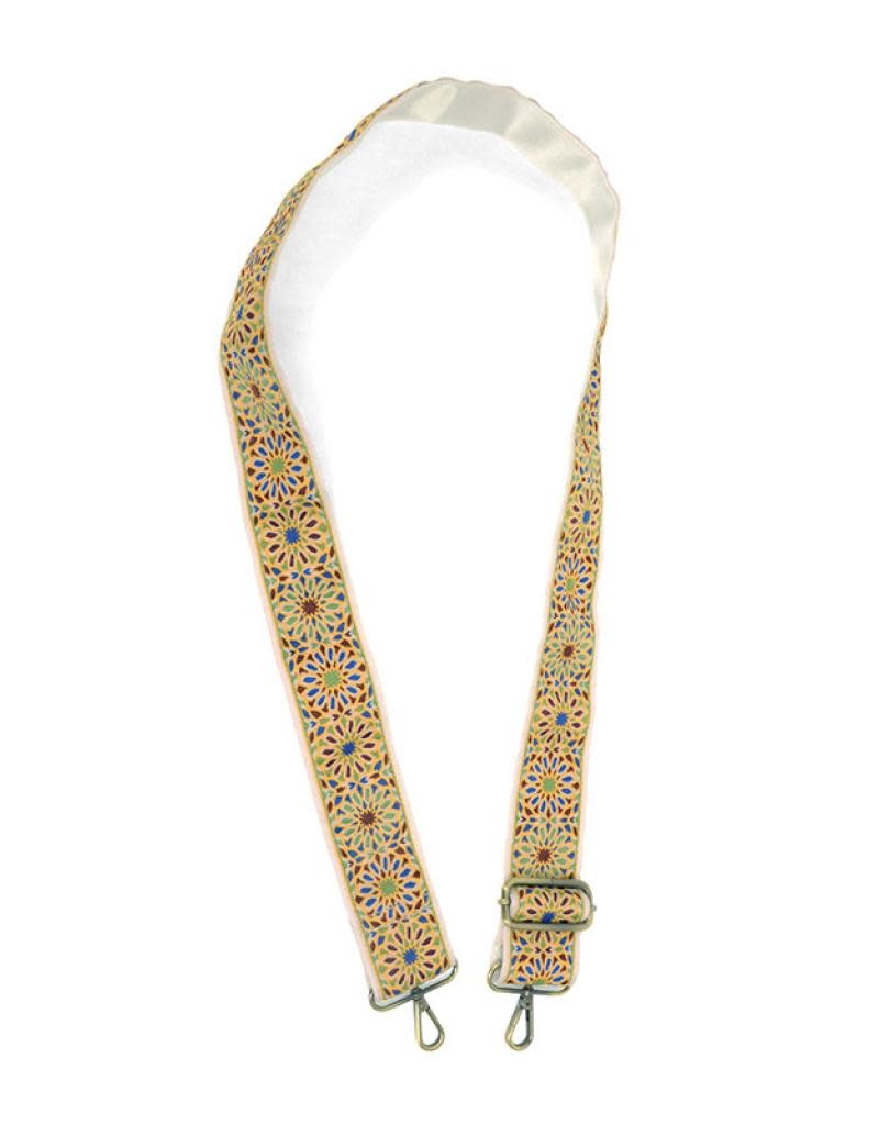 Joy Susan 2" Yellow Floral Embroidered Guitar Strap