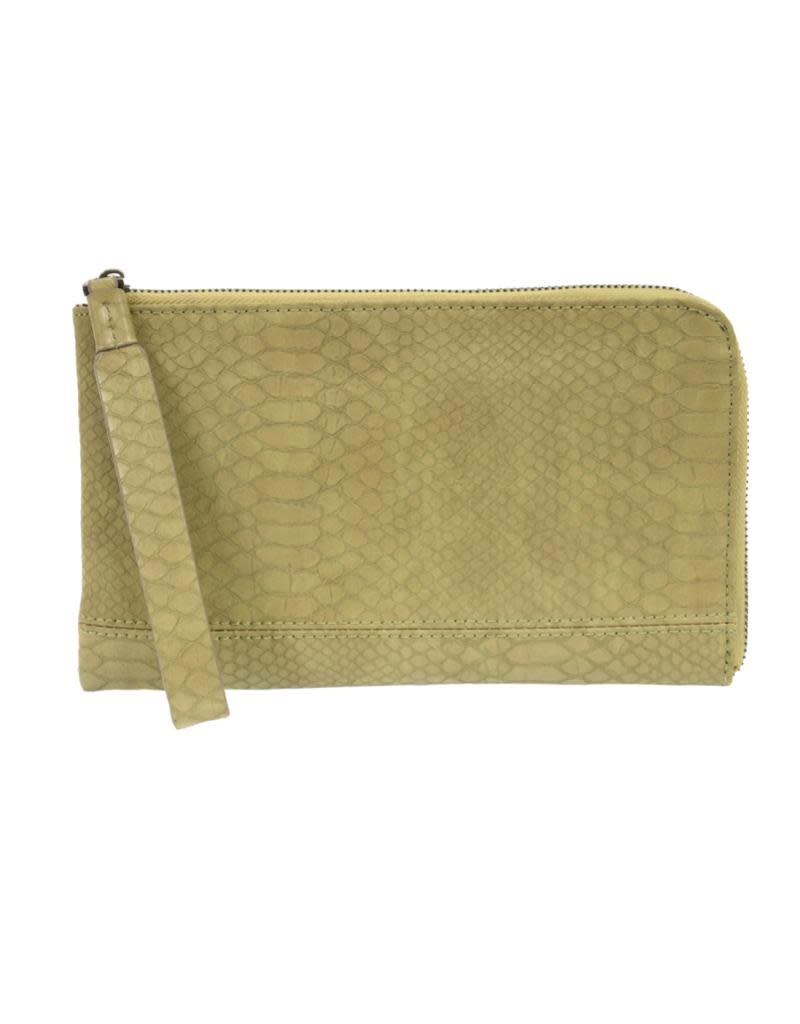 Joy Susan Tina Python Zip Wristlet