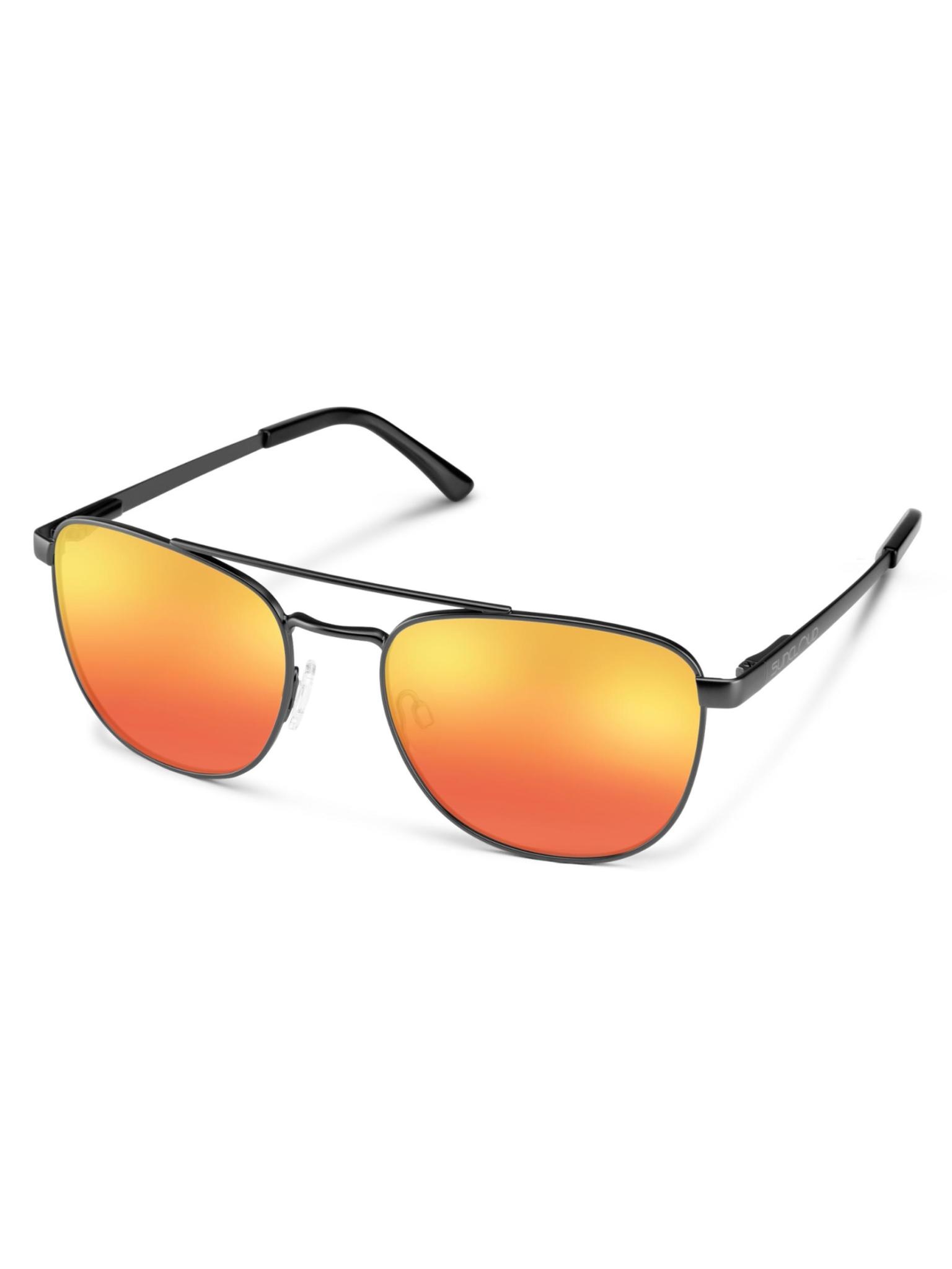Fairlane Sunglasses Matte Black Polarized Red Mirror