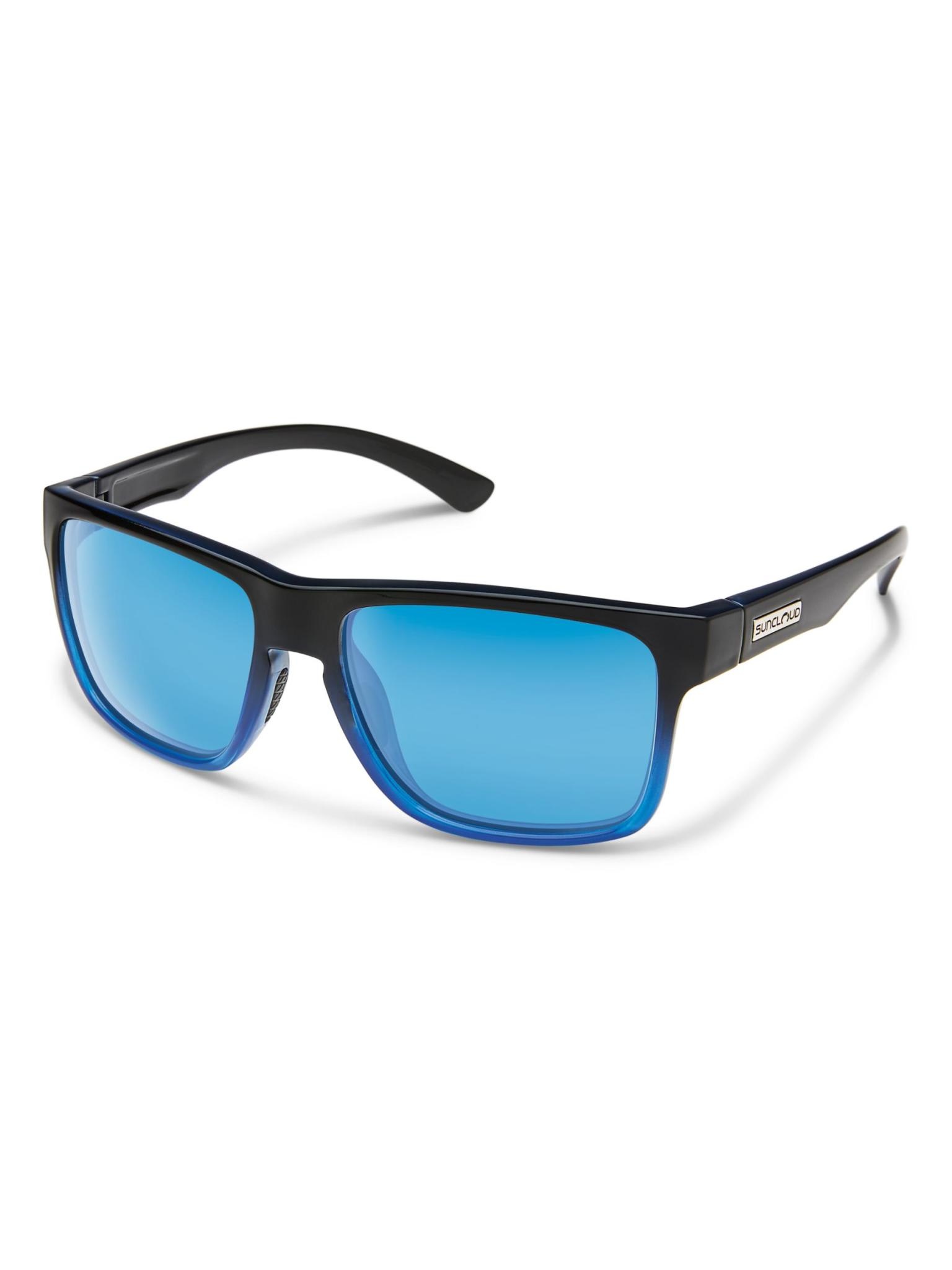 Rambler Sunglasses Black Polarized Blue Mirror