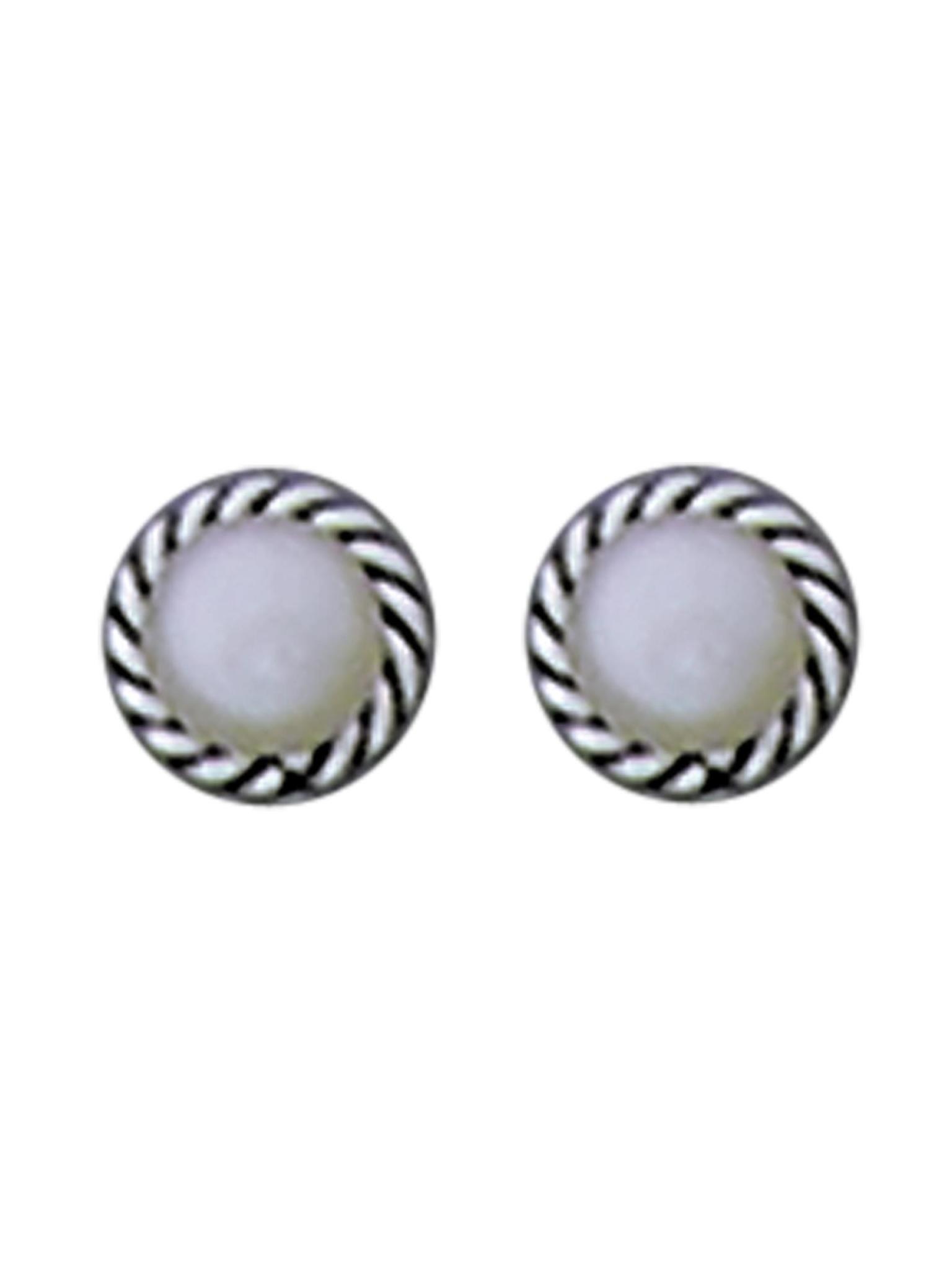 Acomo Jewelry Pearl Set in Rope Stud Earring