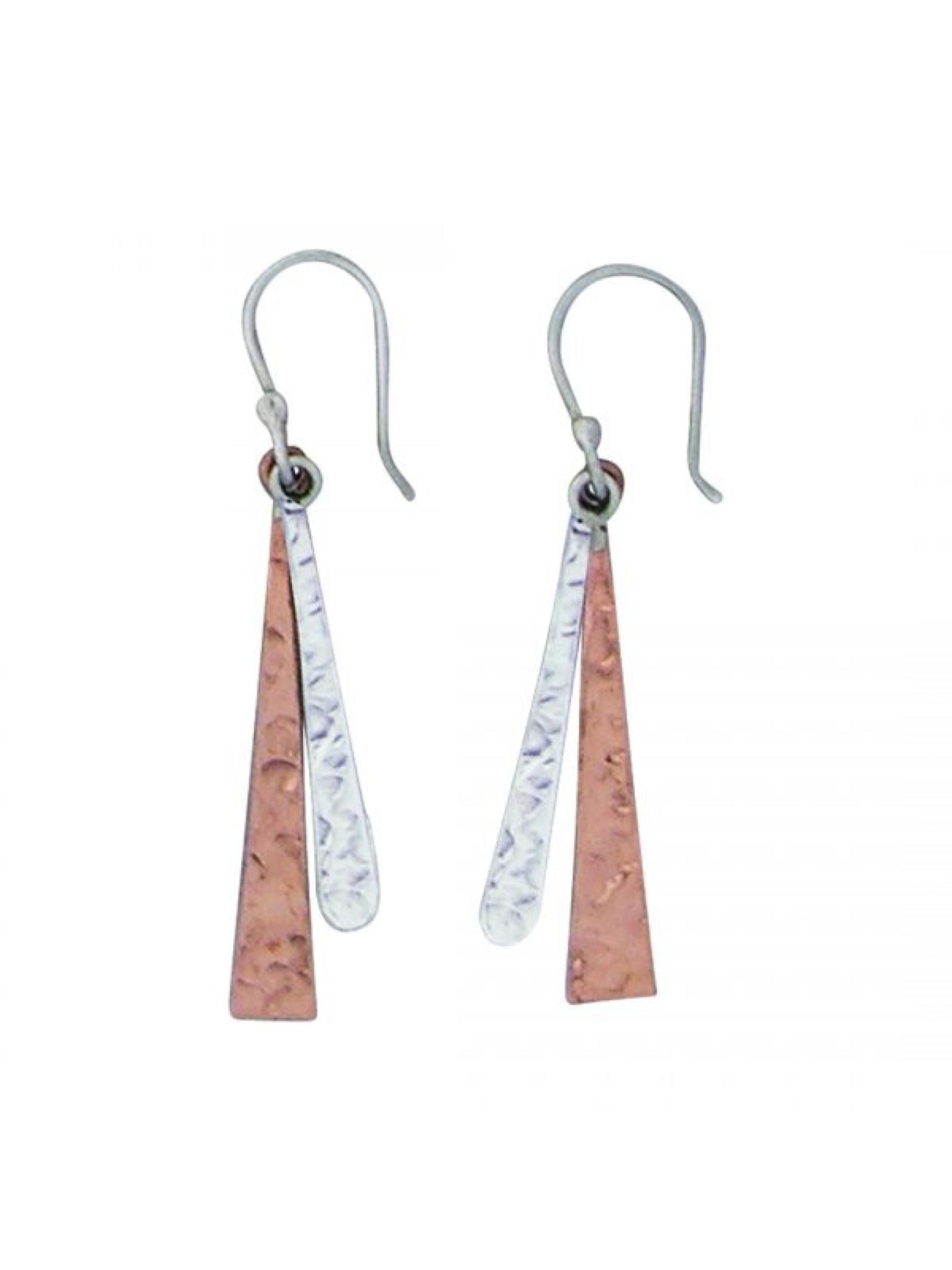 Acomo Jewelry Silver and Copper Petals on Wire Earring