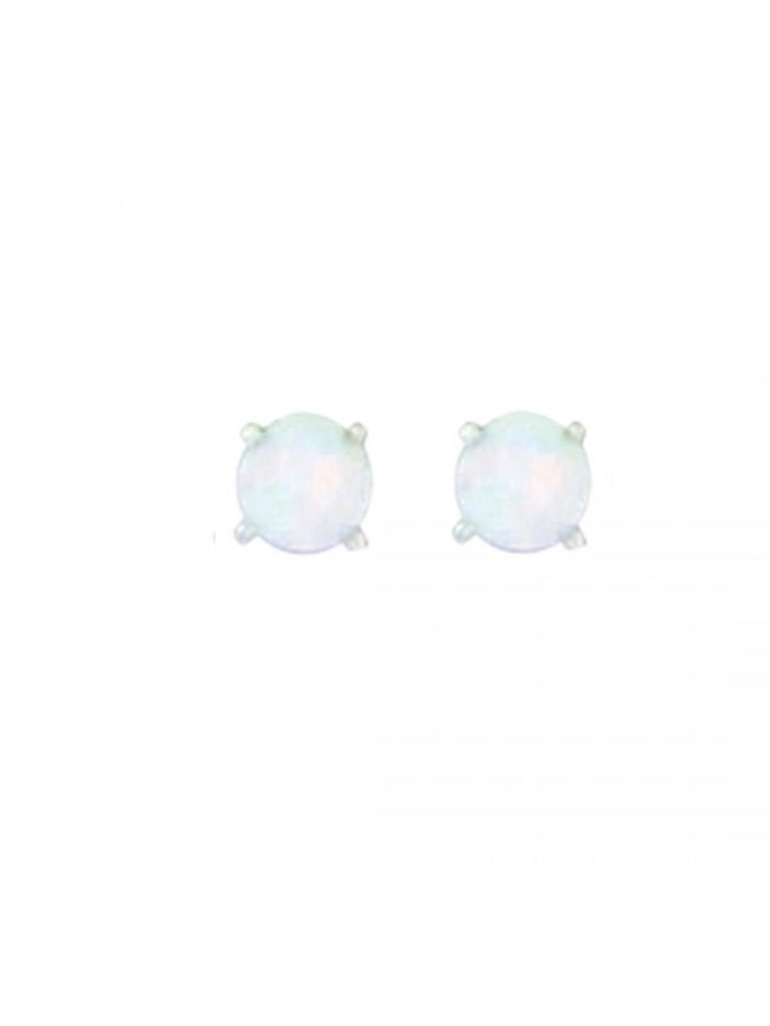 Acomo Jewelry 4mm Synthetic Opal with Prongs Stud Earring Opal