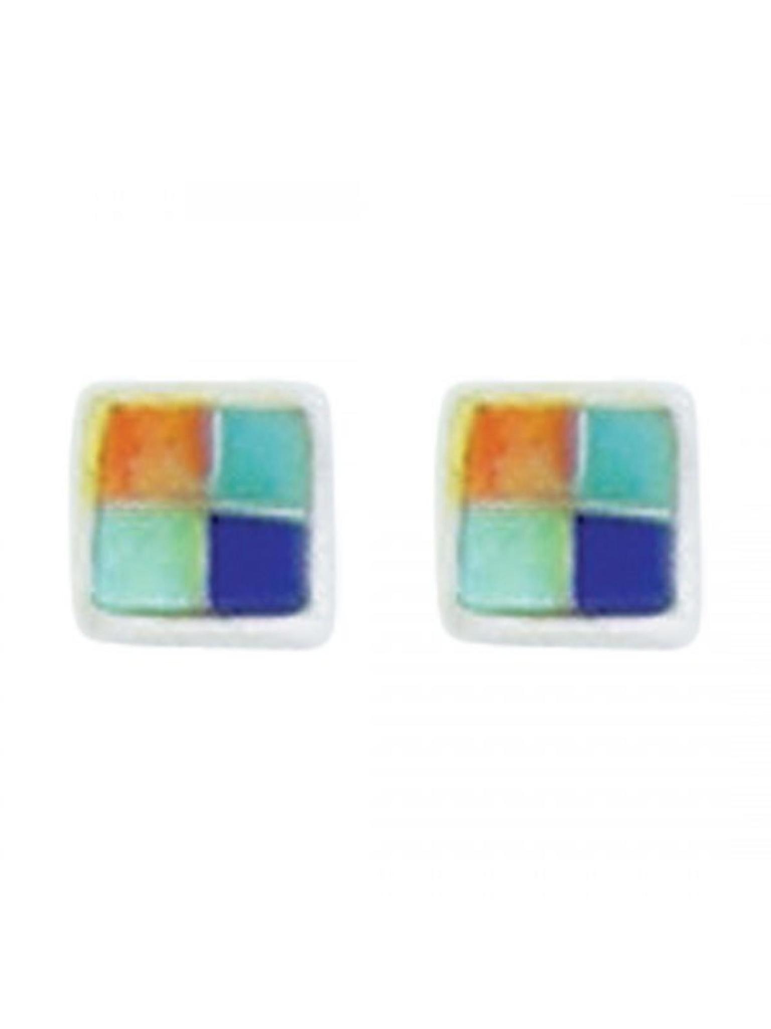 Acomo Jewelry Diamond Shaped Inlay Earring Four Color