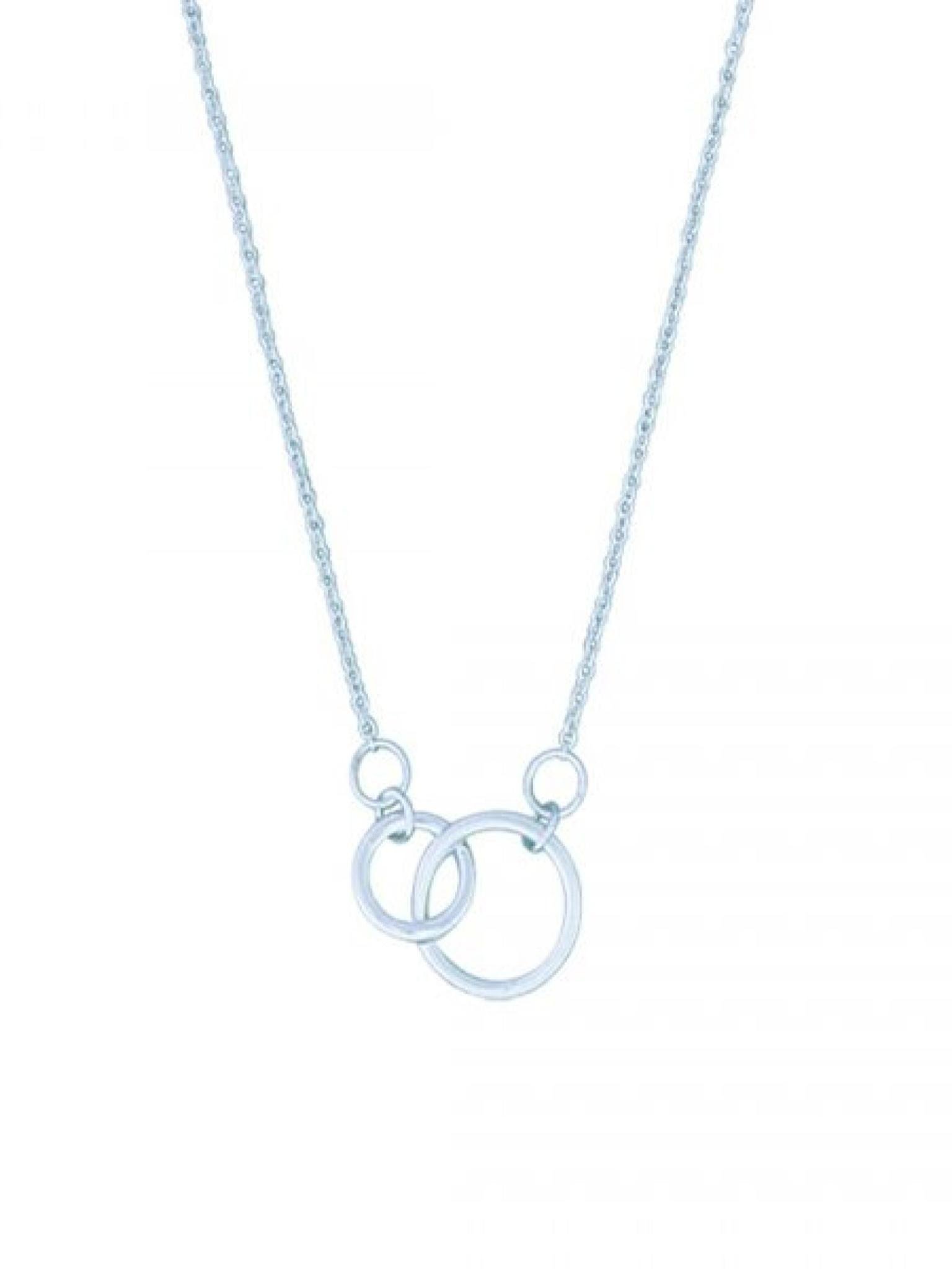 Acomo Jewelry Double Circles Sterling Silver 16" Necklace