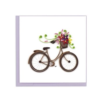 Quilling Card Bicycle & Flower Basket