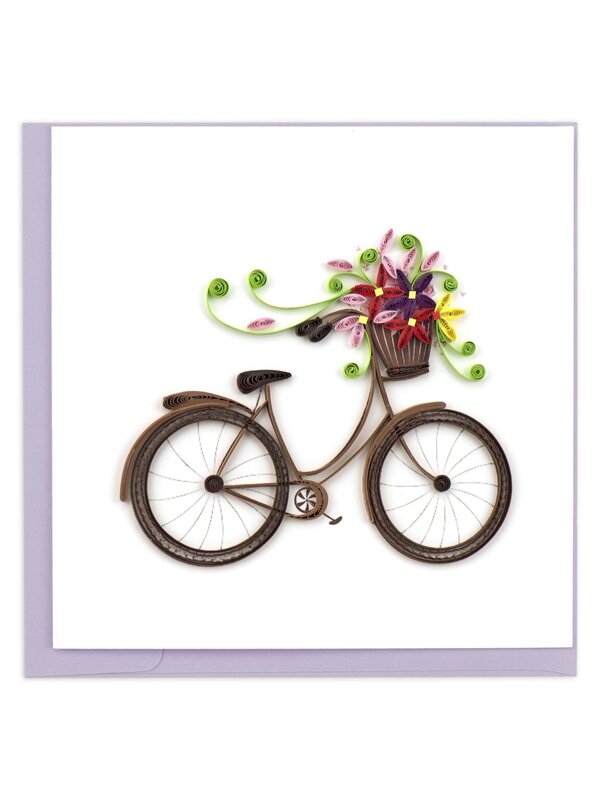 Quilling Card Bicycle & Flower Basket