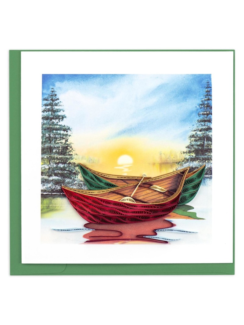 Quilling Card River Canoes