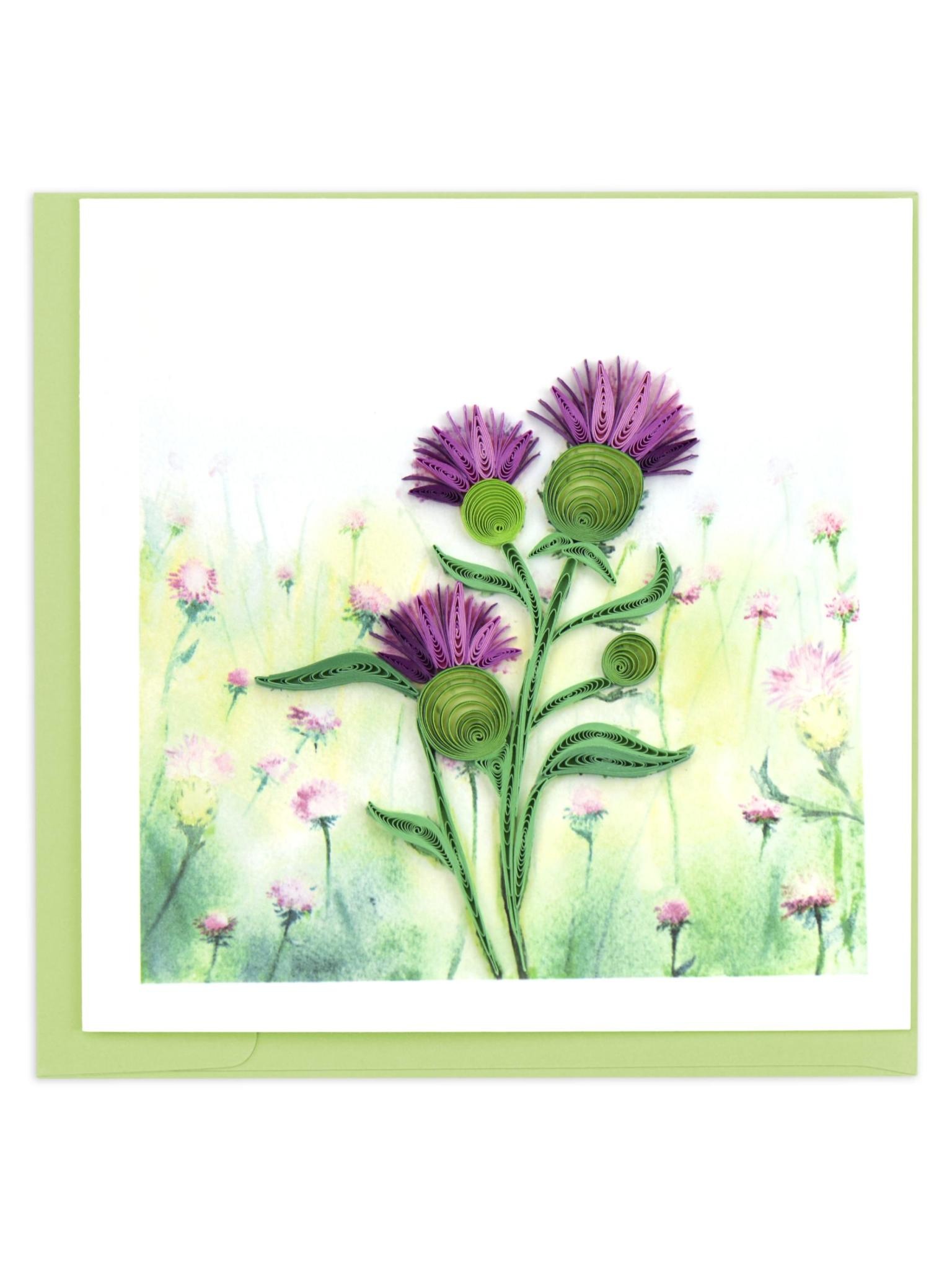 Quilling Card Thistle