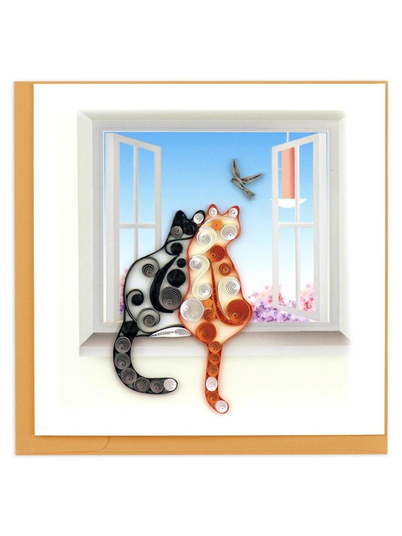 Quilling Card Two Cats