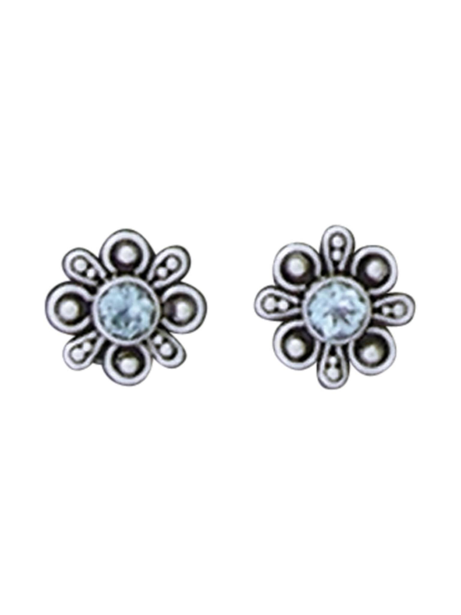 Acomo Jewelry Sky Blue Topaz in Frame Stud Earring