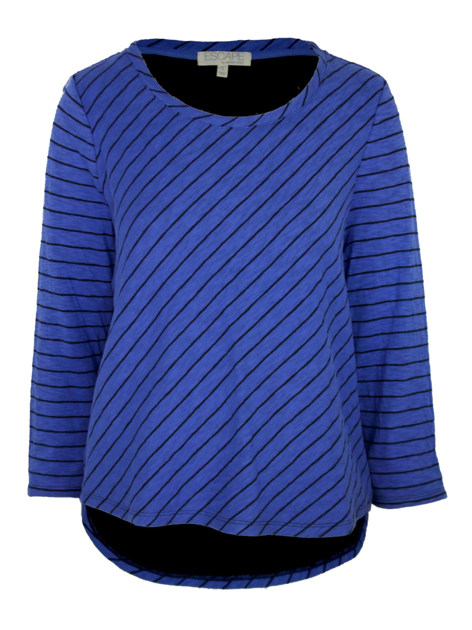 Escape by Habitat Double Face Striped Hi Lo Cropped Tee