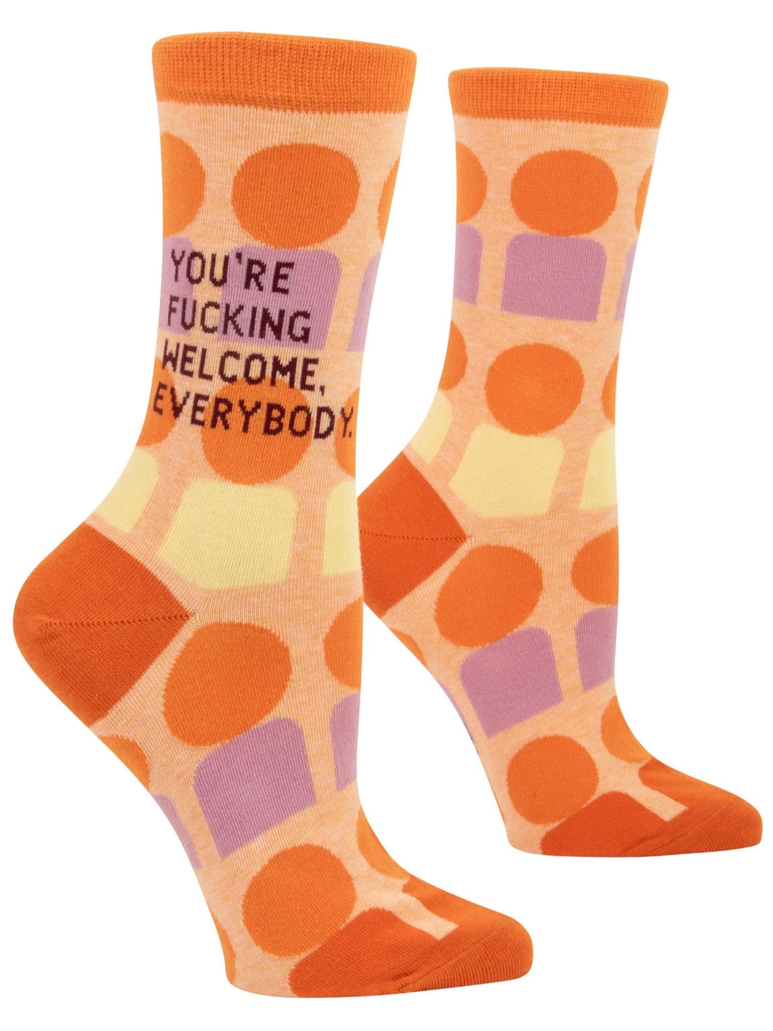 Blue Q You're F*ing Welcome Women's Crew Socks