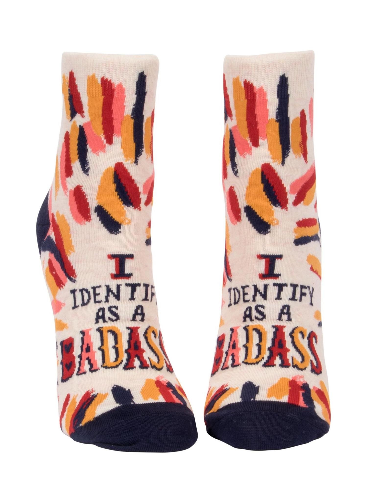 Blue Q I Identify as a Bad*ss Women's Ankle Socks