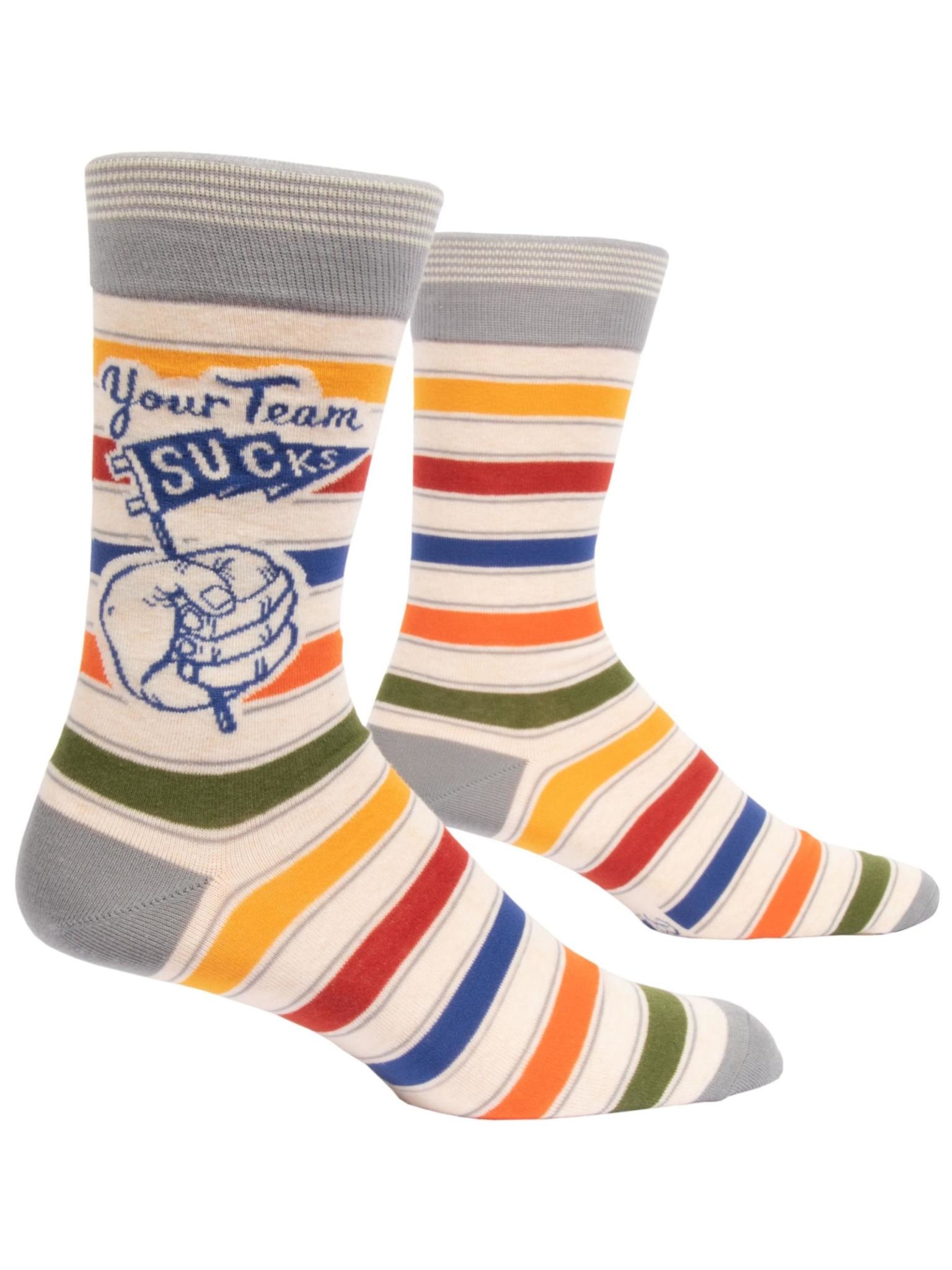 Blue Q Your Team Sucks Men's Crew Socks