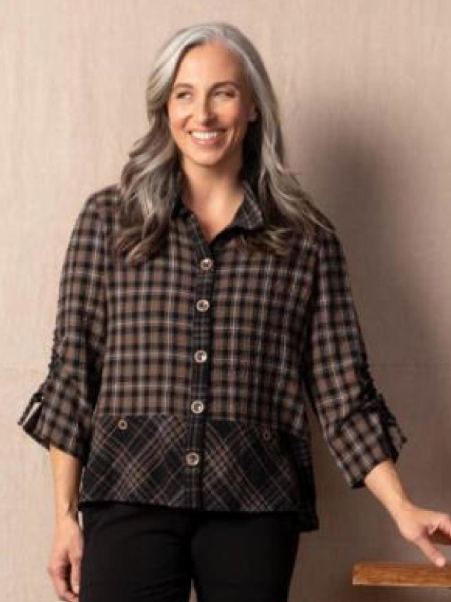 Habitat Autumn Plaid Mixed Jacket