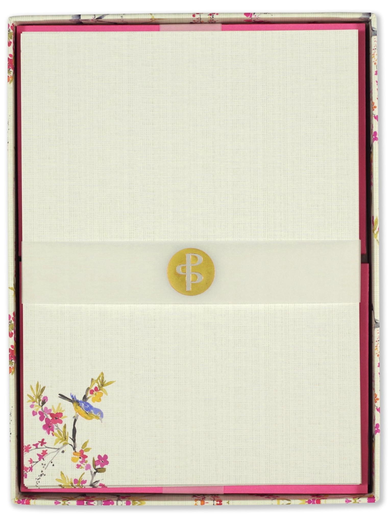 Peter Pauper Blossoms and Bluebirds Stationery