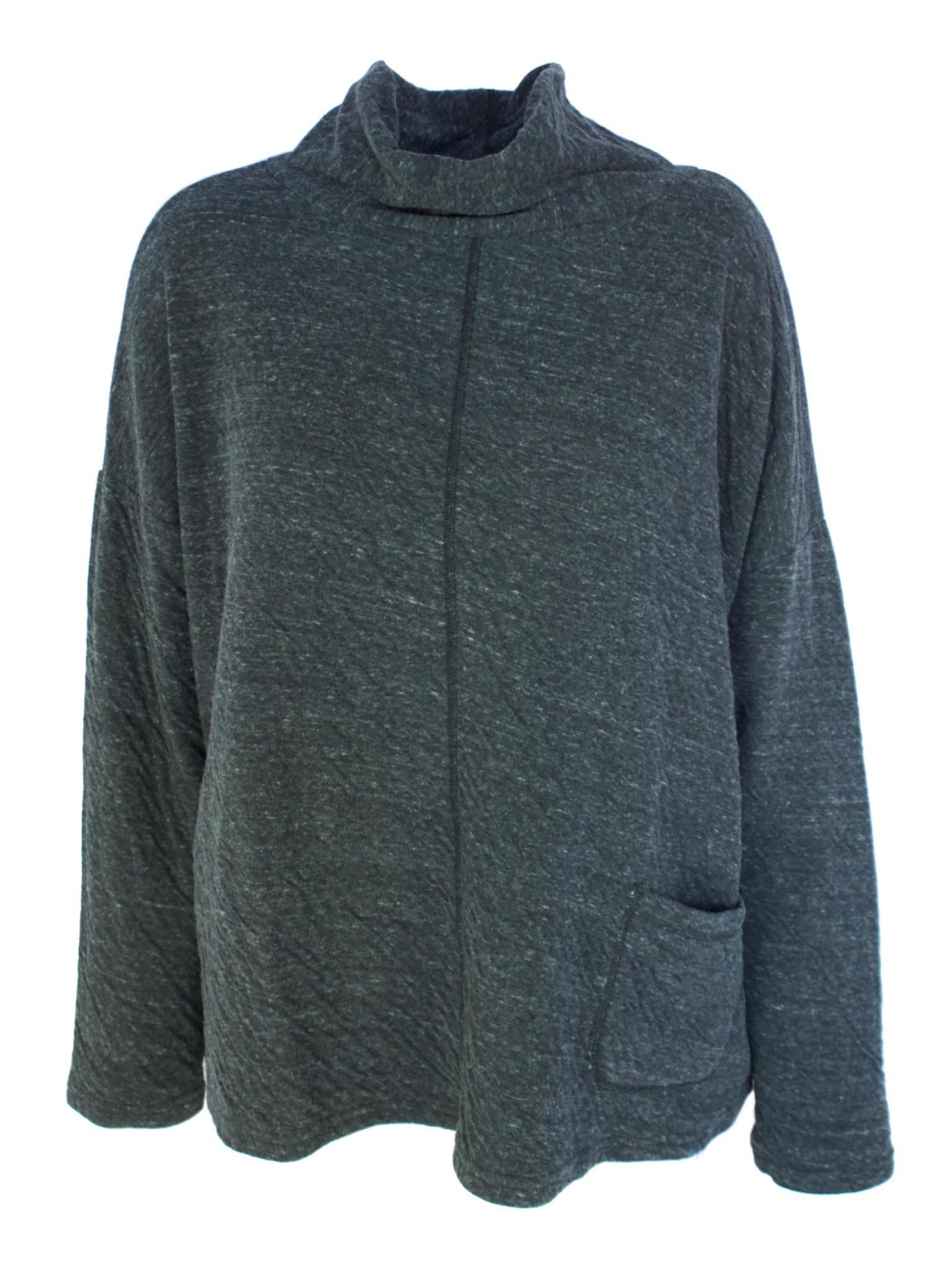 Cut Loose Charcoal Double Cloth Funnel Pullover