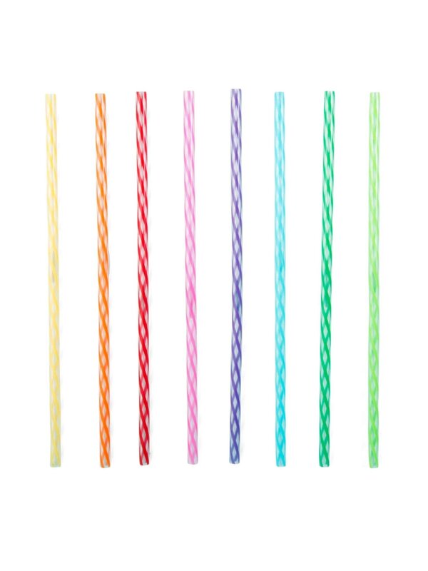 Kikkerland Rainbow Straws 8"
