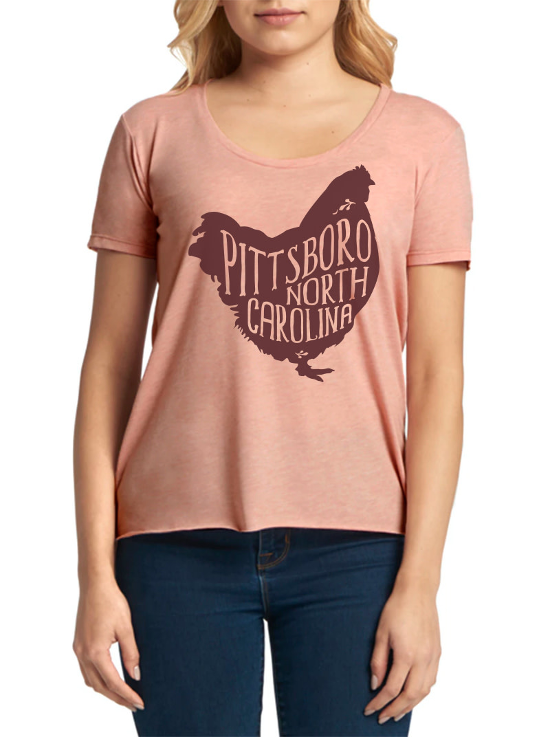 Flytrap Clothing Women's Pittsboro Chicken Festival Scoop Tee