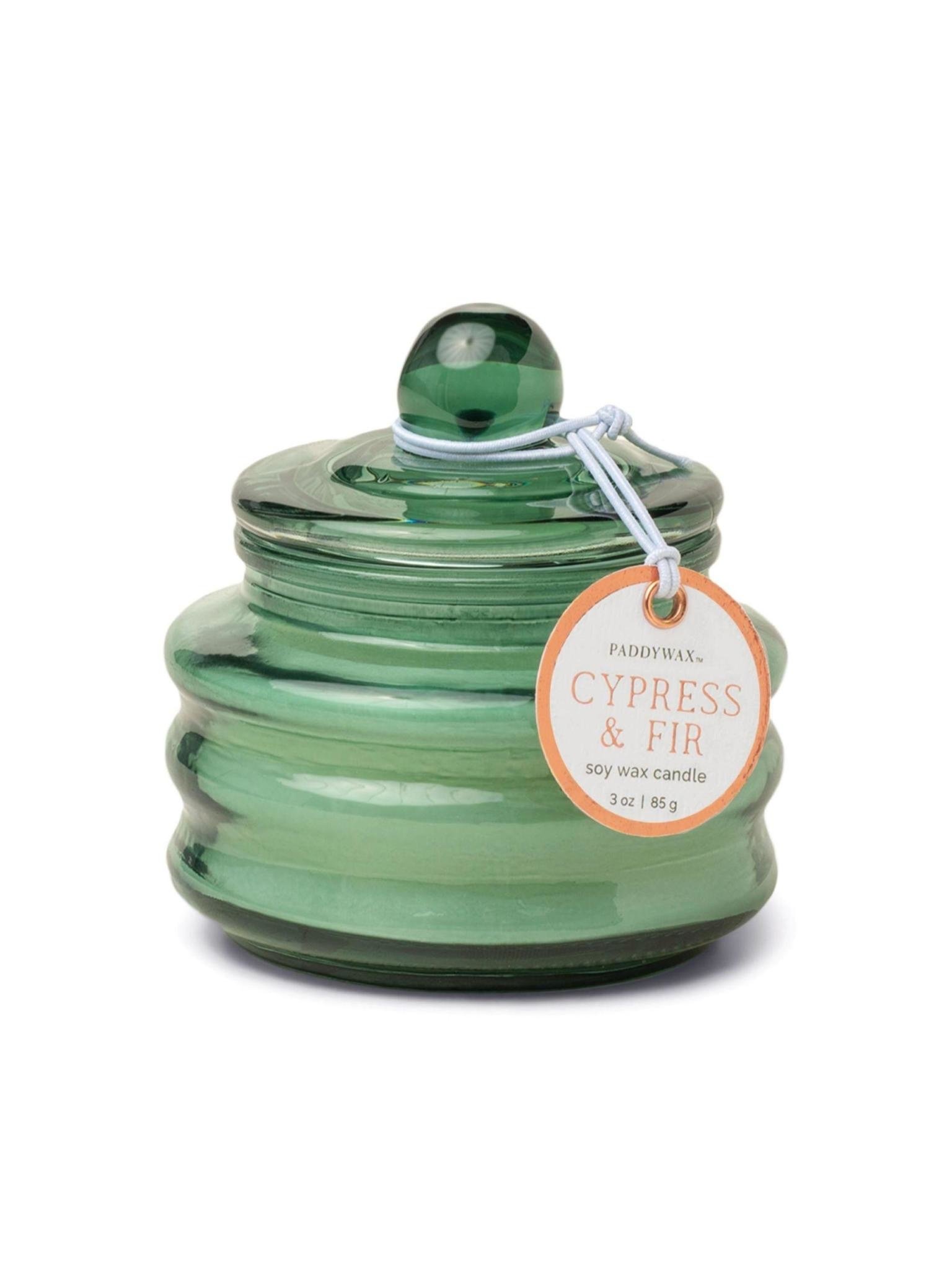 Paddywax Cypress & Fir 3 oz Beam Green Glass Candle