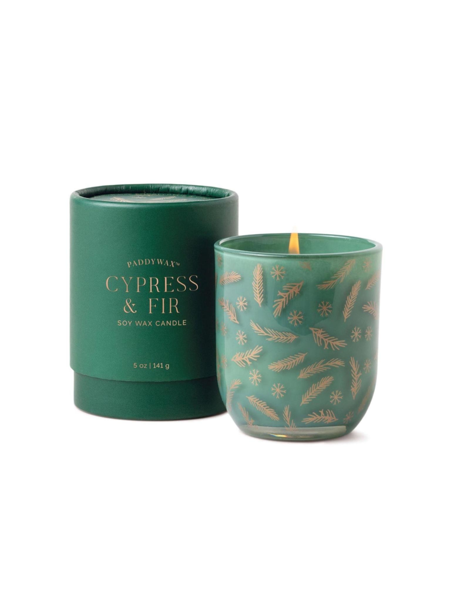 Paddywax Cypress & Fir 5 oz Green Opaque Glass with Tube
