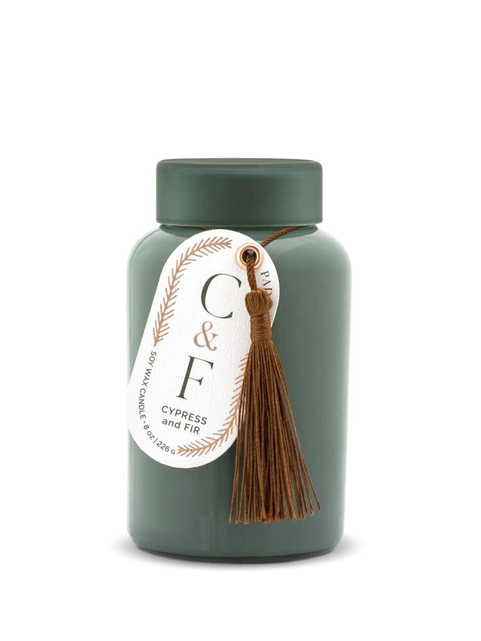Paddywax Cypress & Fir 8 oz Green Glass Candle