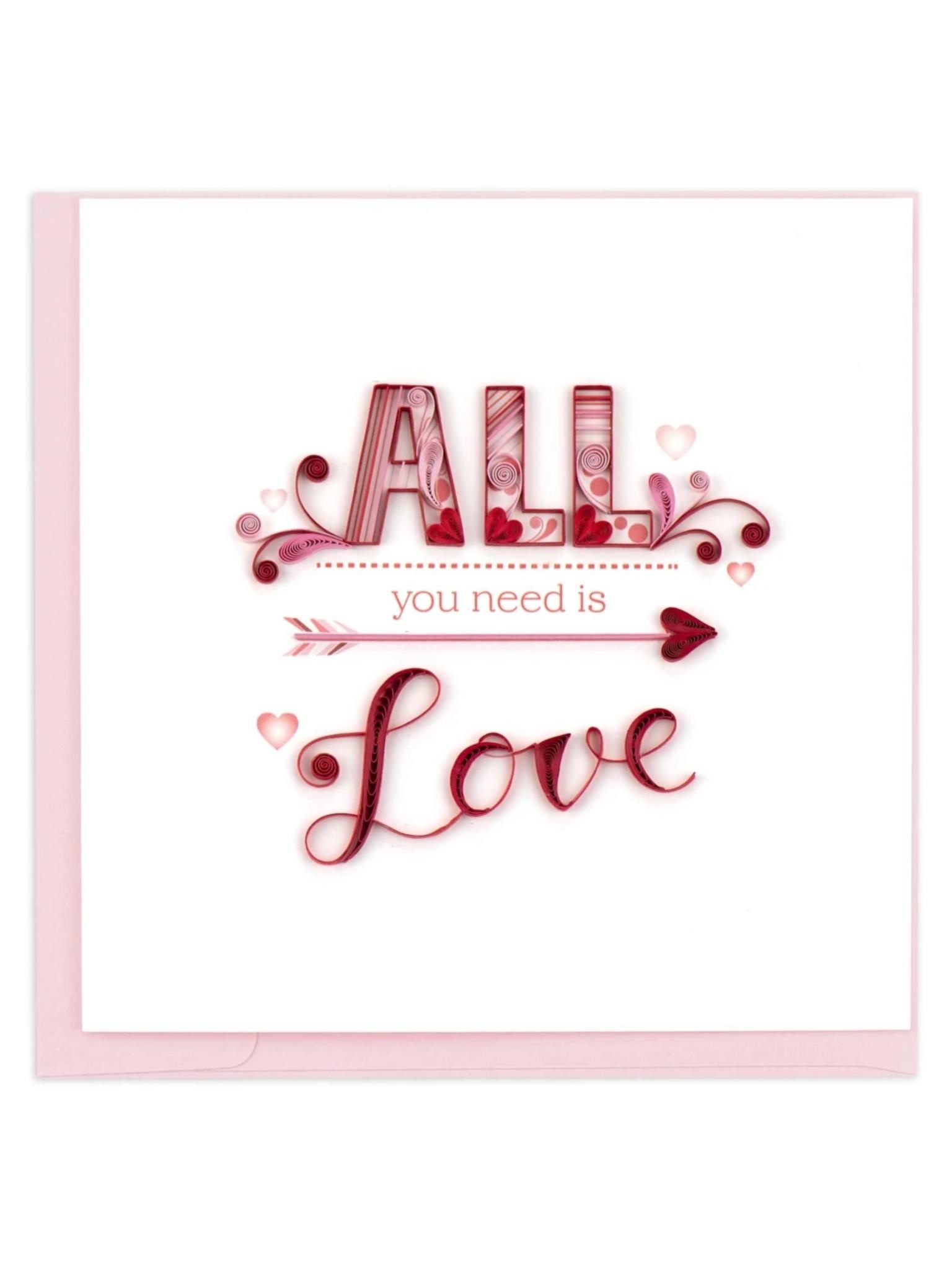 Quilling Card All You Need Is Love