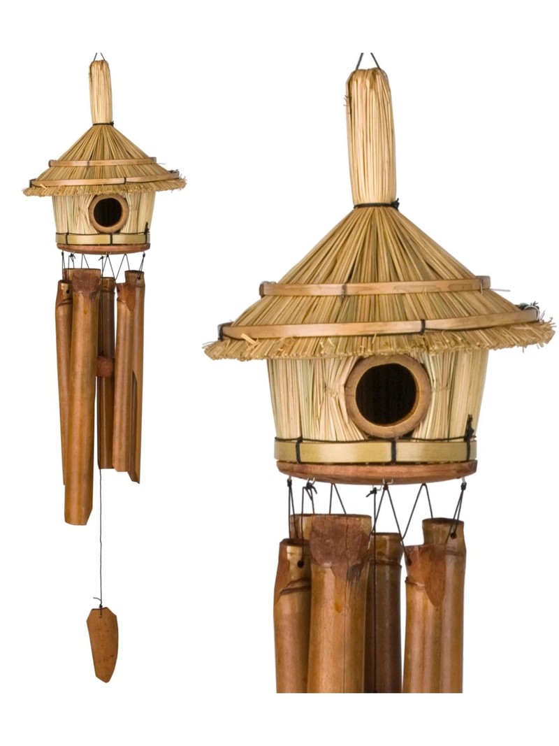 Woodstock Chimes Thatched Roof Birdhouse Chime